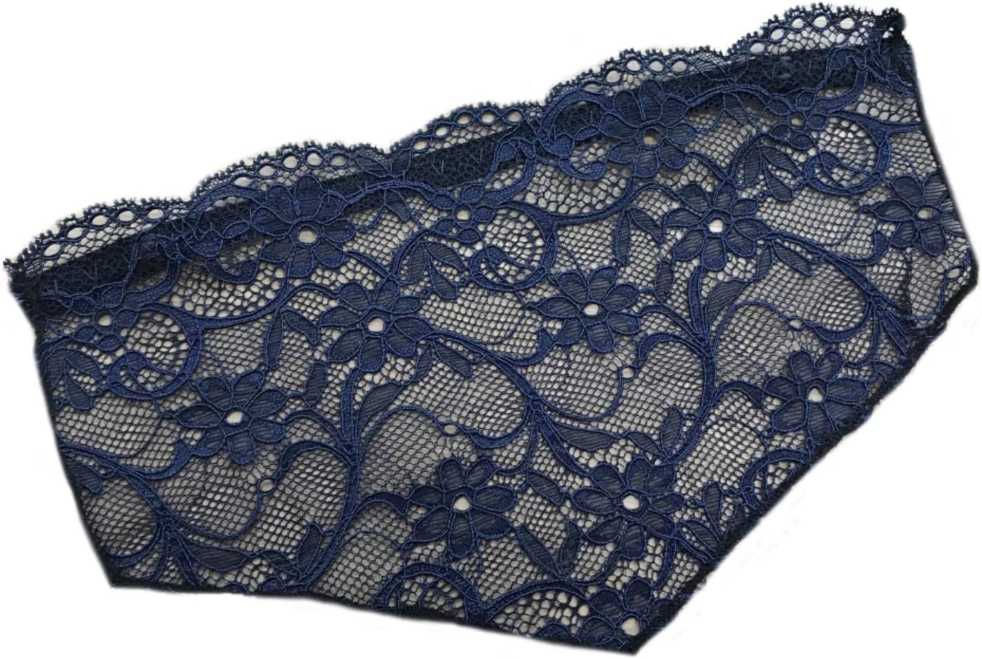 Glamour SecretsModesty Panel - Lace Bra Insert - Chest Cover Up - Blue Floral Lace