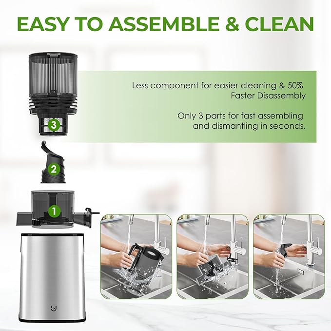 Extractor de Jugos Prensado Frío Boca Ancha 5.8" con 400W, Alto Rendimiento miniatura 7