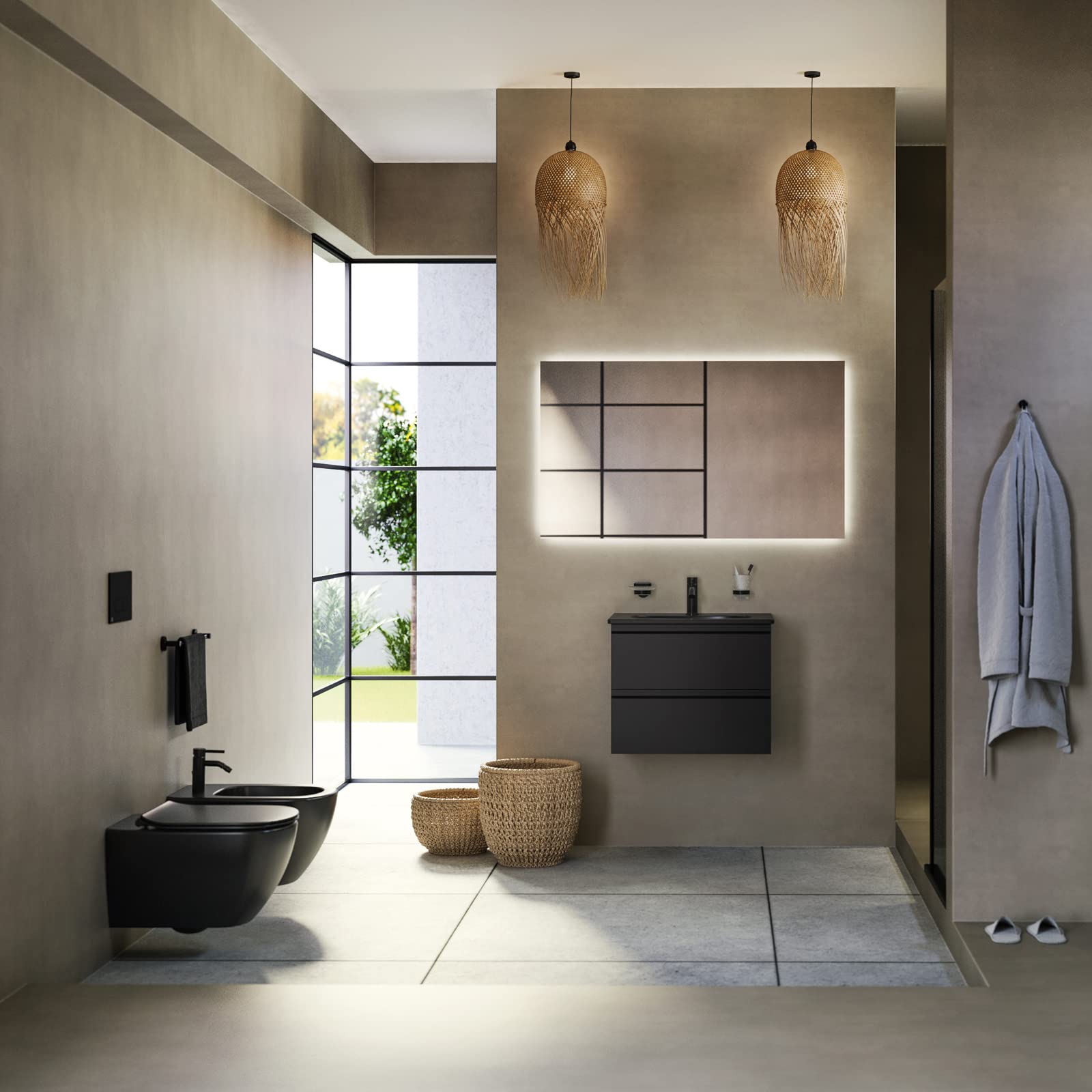 Ideal Standard - IOM Portaspazzolino per installazione a parete in vetro opaco, Nero Seta