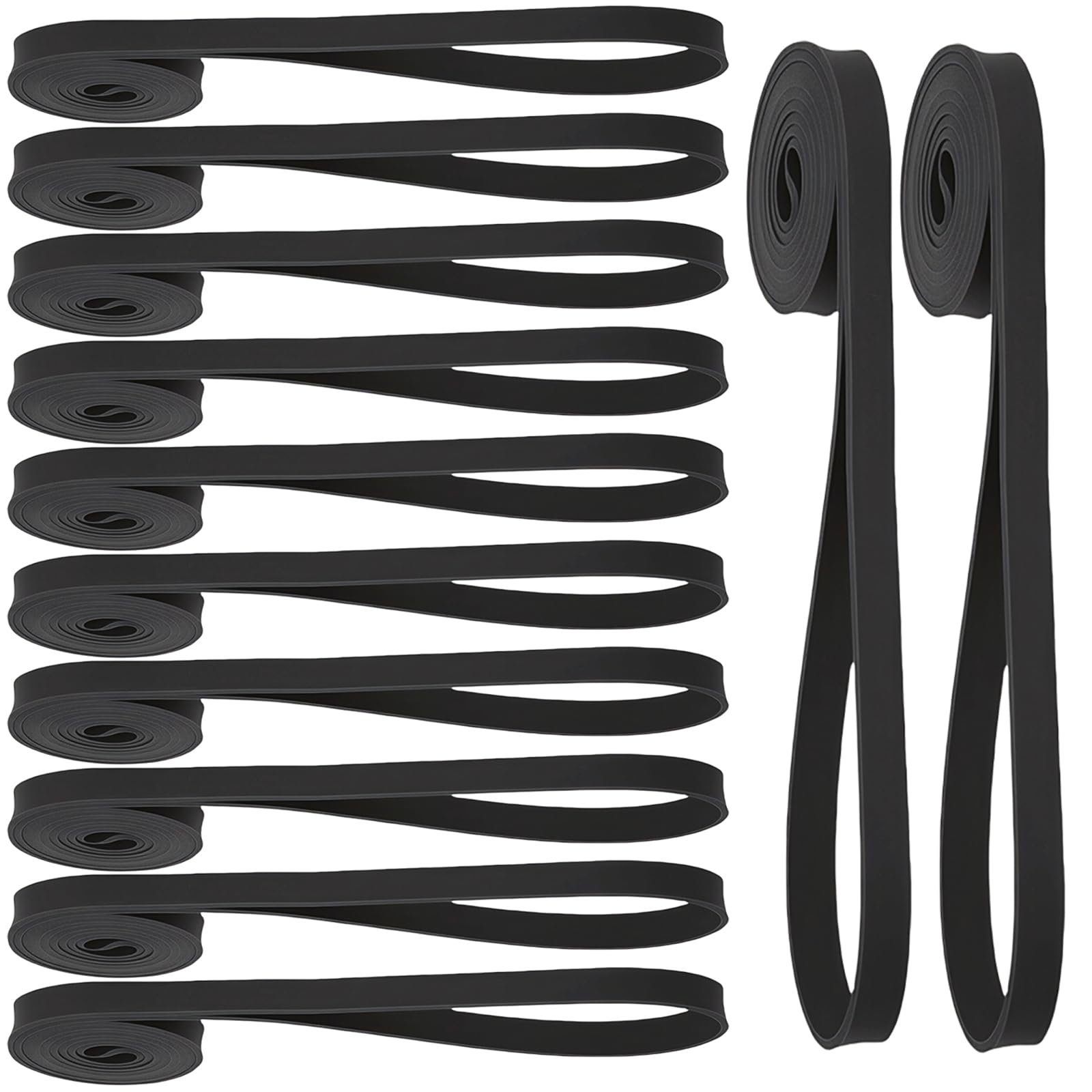 12 Pcs Pull Up Assist Resistance Bands Set, Loop Exercise Bands for Strength Training, Gym Workout, Fitness, Muscle Building & Stretching for Men & Women (Black 25-65lbs)