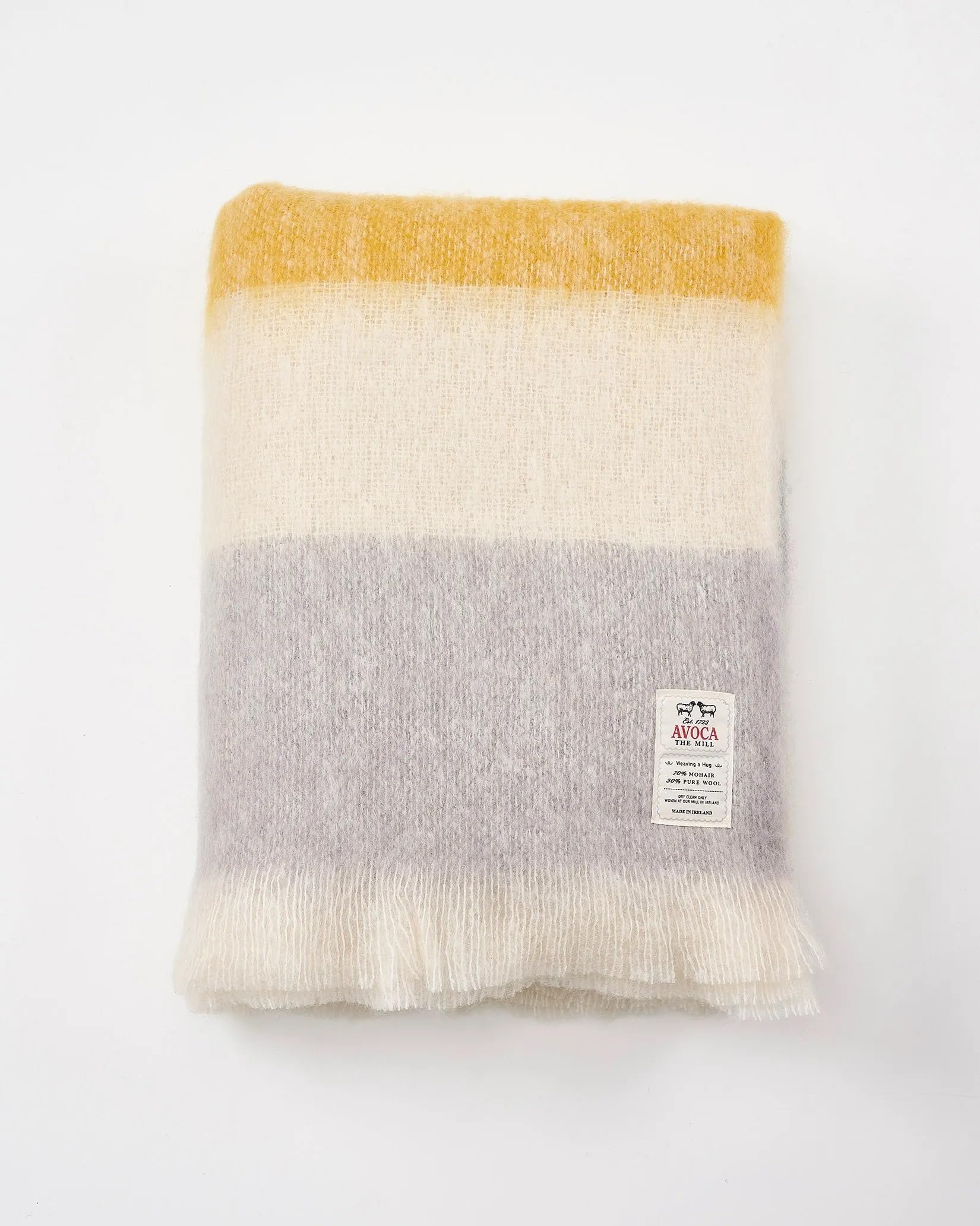 Avoca Sunrise Stripe Mohair Throw - Made in Ireland (56" x 72")