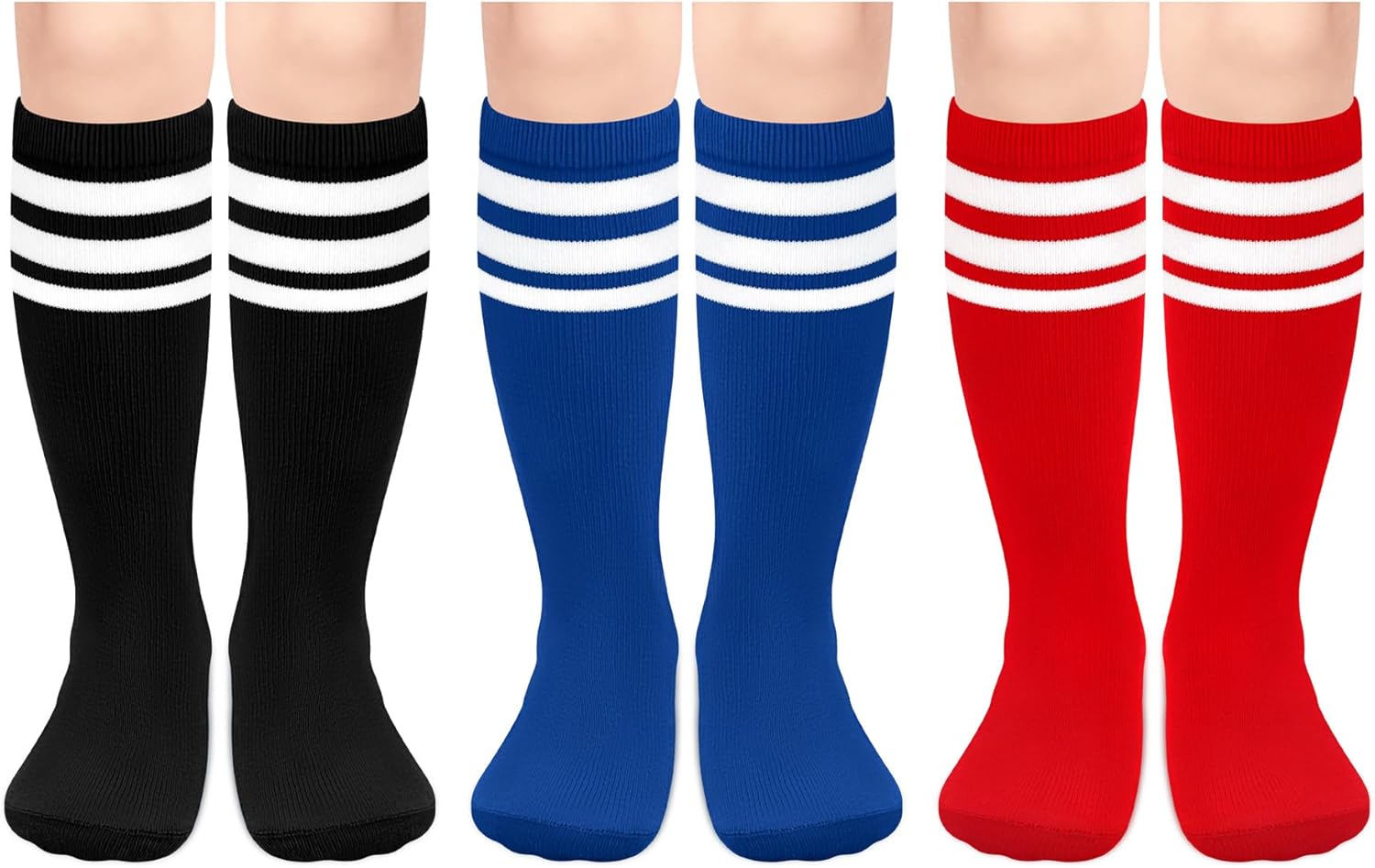 Olreco 3 Pack Toddler Soccer Socks Kids Baseball Socks Boys Girls Softball Sock Youth Football Sock Athletic Accessories