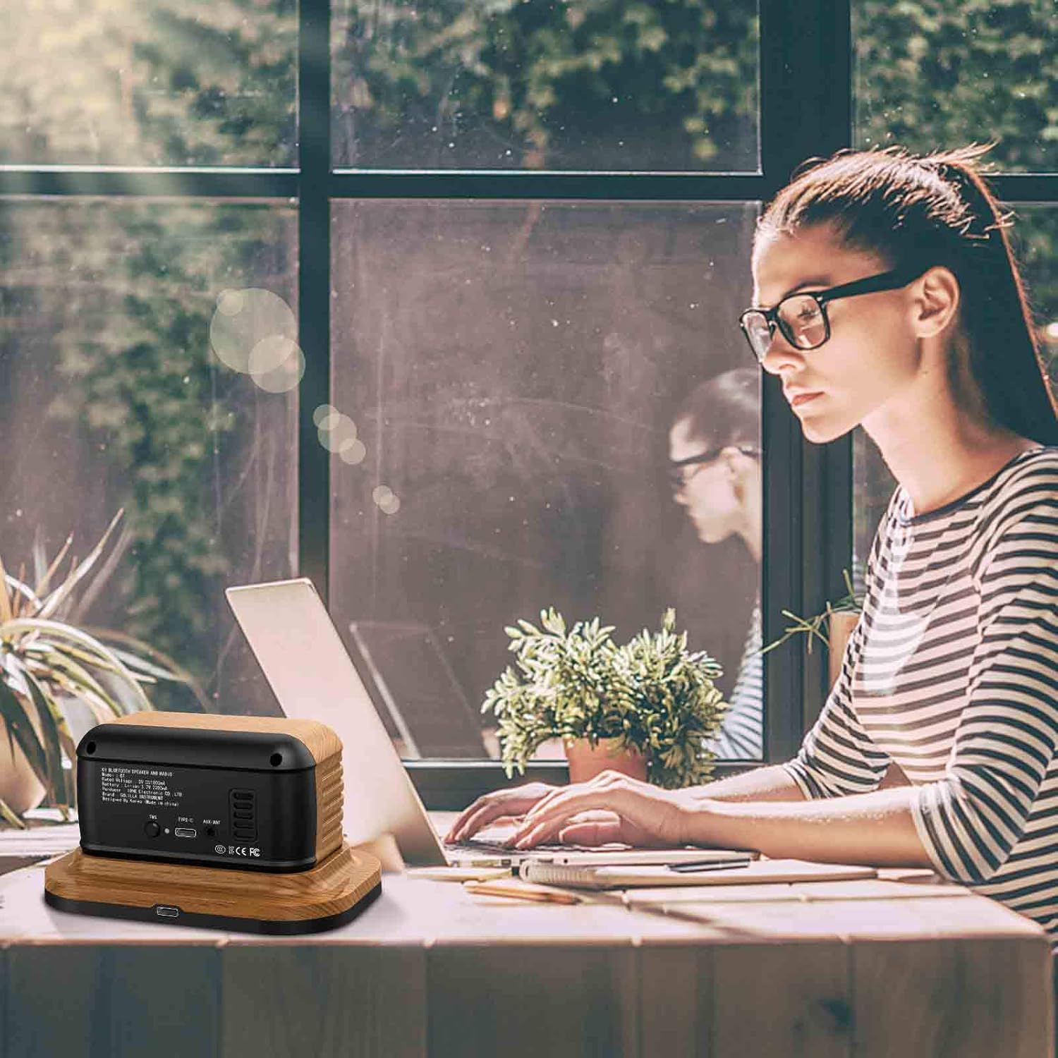 Flаѕh Dеаlѕ - 60% оƒƒ Kkachi Retro Bluetooth Speaker,Vintage Portable Radio Speaker,AUX-In and FM Radio for Home and Office,with Wireless Charging Cradle,Compatible with Bluetooth 5.1, Stereo Bass Boost