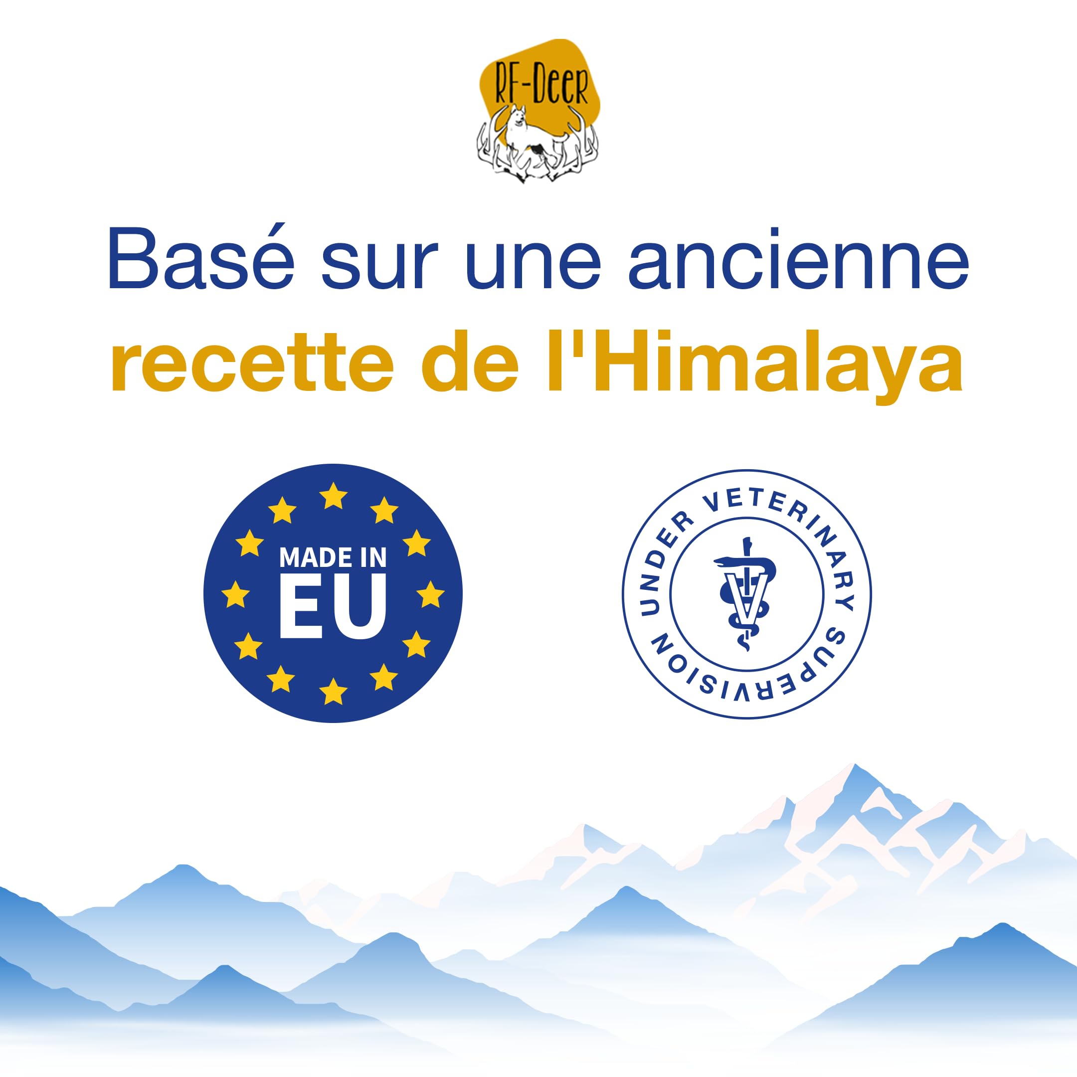 RF-Deer Fromage himalayen pour Chien, Recette Traditionnelle, L, 5 pièces | Recette himalayenne, au lait de vache, sans gluten, sans lactose, sans OGM, séché en fumoir, friandise à mâcher ferme