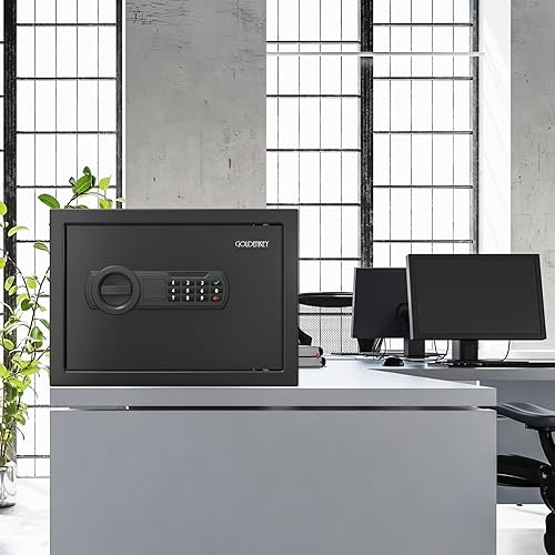 Miniatura 9 de Caja de seguridad  Anclaje de pared, caja de dinero, aleación de acero, caja de bloqueo de teclado digital segura ignífuga para el hogar, hotel,