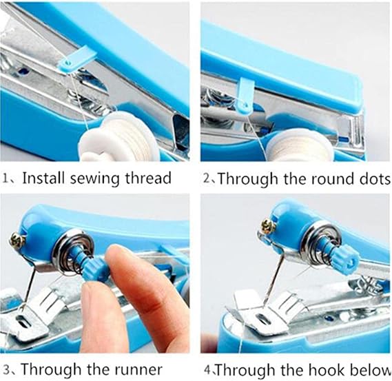 Mini Handheld Machine One Hand Sewing Portable Portable Sewing Machine Mini Handheld Manual Sewing Threader Portable Electric Sewing Machine for Beginners Portable Sewing Machine Adult Quick Handy