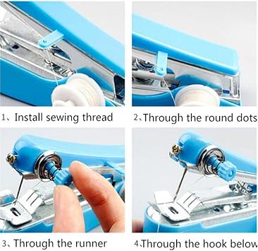 Mini Handheld Machine One Hand Sewing Portable Portable Sewing Machine Mini Handheld Manual Sewing Threader Portable Electric Sewing Machine for Beginners Portable Sewing Machine Adult Quick Handy