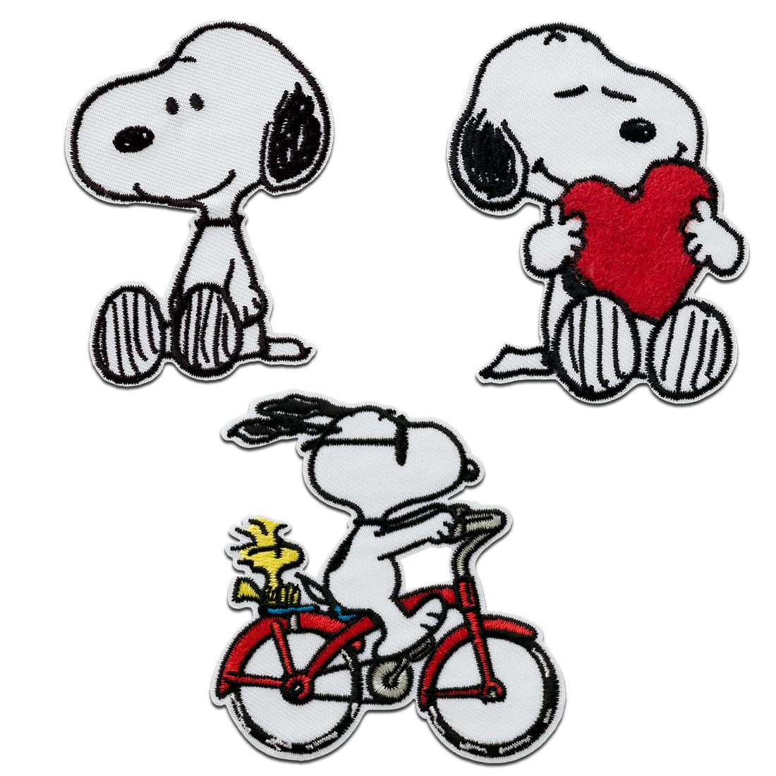 Mono-Quick Peanuts Snoopy Set 3 Pieces - Iron On Patches Adhesive Emblem Stickers Appliques