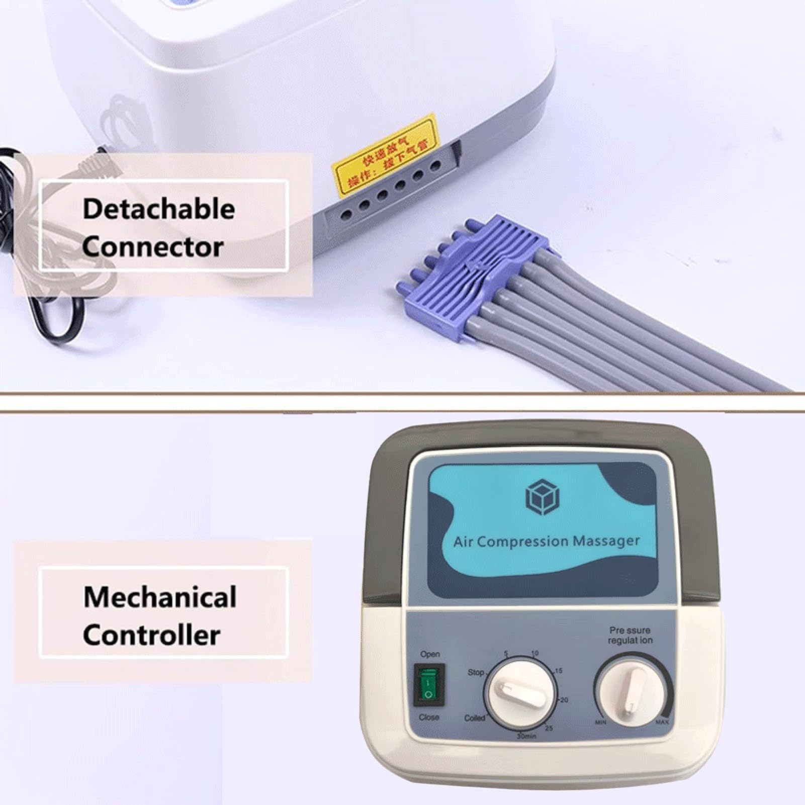 Masajeador para el tratamiento del lipedema en las piernas con 6 cámaras de aire, botas de compresión eléctrica para drenaje linfático, masajeadores de pantorrillas para el dolor y la circulación