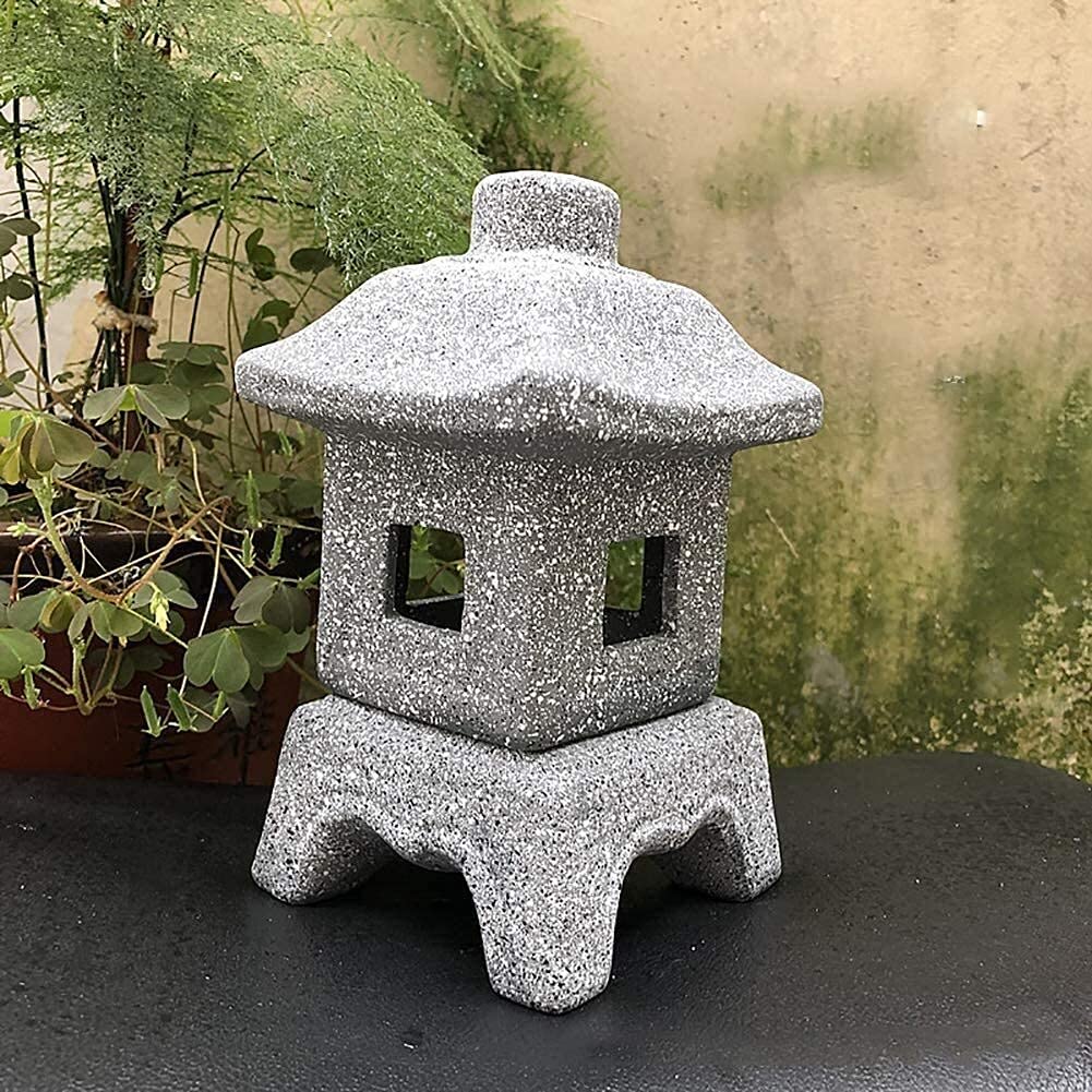 Statue e sculture da giardino Pagoda in ceramica da esterno Scultura da giardino Ornamenti d'arte in stile giapponese Patio Arti e mestieri Lanterna Statua Splendida decorazione da giardino (20*10.5*1