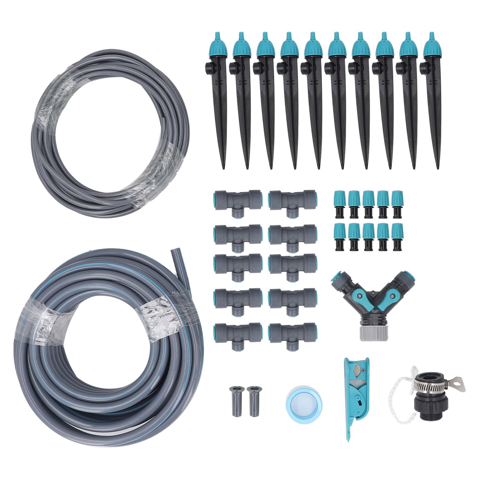 Generic de Riego por Microgoteo para Invernadero, Cabezal de Pulverización Ajustable Resistente, Kit de Riego Automático para Cama de Jardín, Patio y Césped, 10m