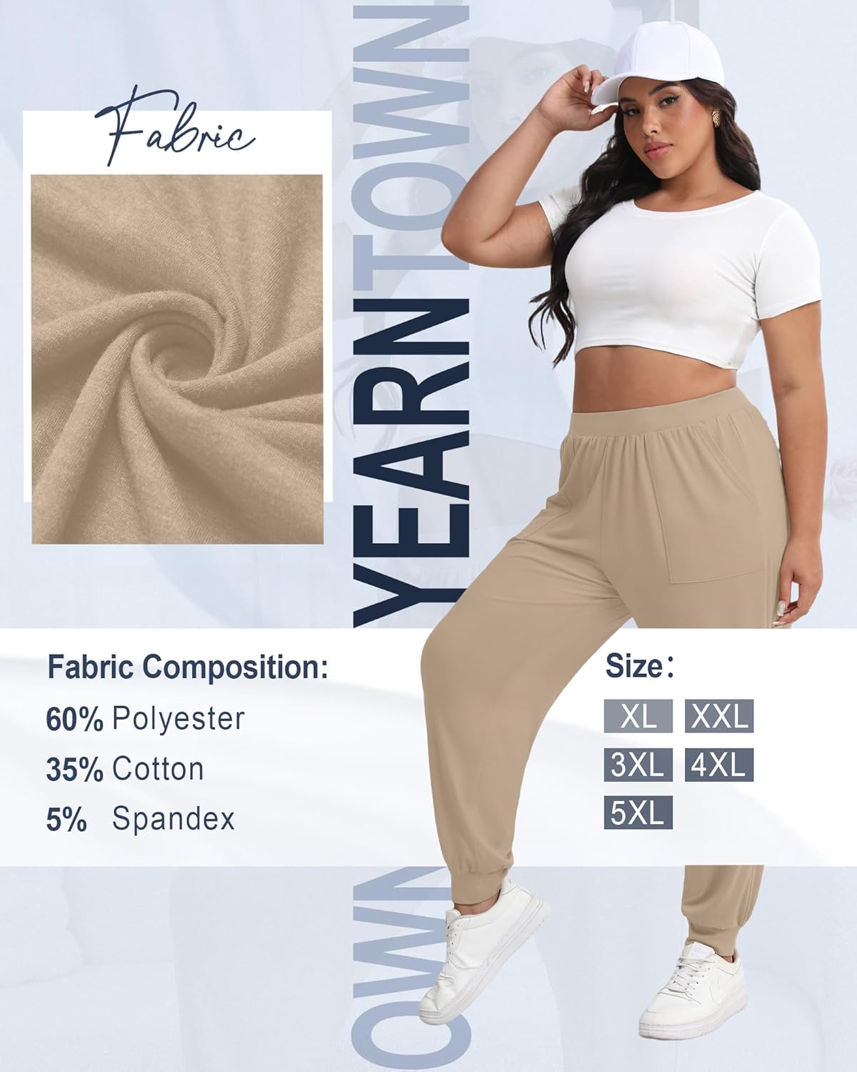 3 Pack Women's Plus Size Lounge Joggers with Patch Pockets, High Elastic Waisted Loose Casual Sweatpants Yoga Pants