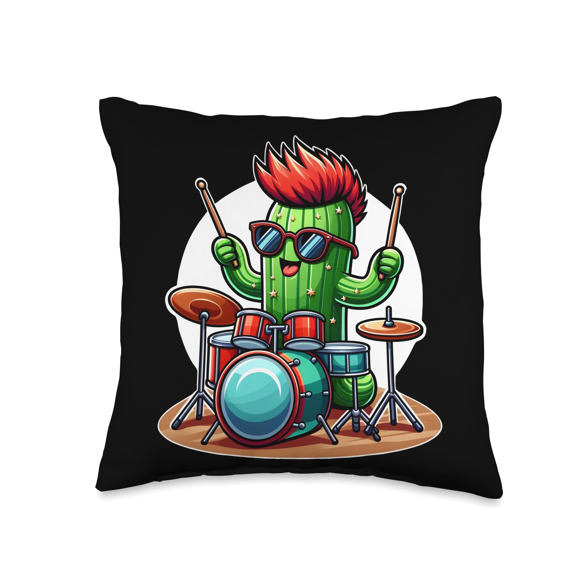 Amazon.com: Funny Cactus Rockstar Drummer Apparel Rockstar Cactus Drummer  Enthusiast Throw Pillow, 16x16, Multicolor : Home & Kitchen