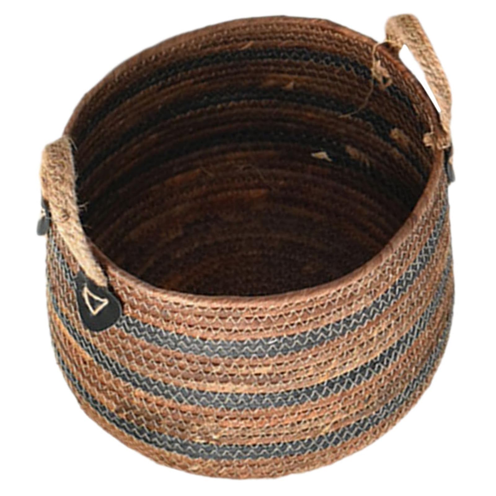 Panier à linge tressé paille petit panier rangement jouets vêtements maison 29x21cm