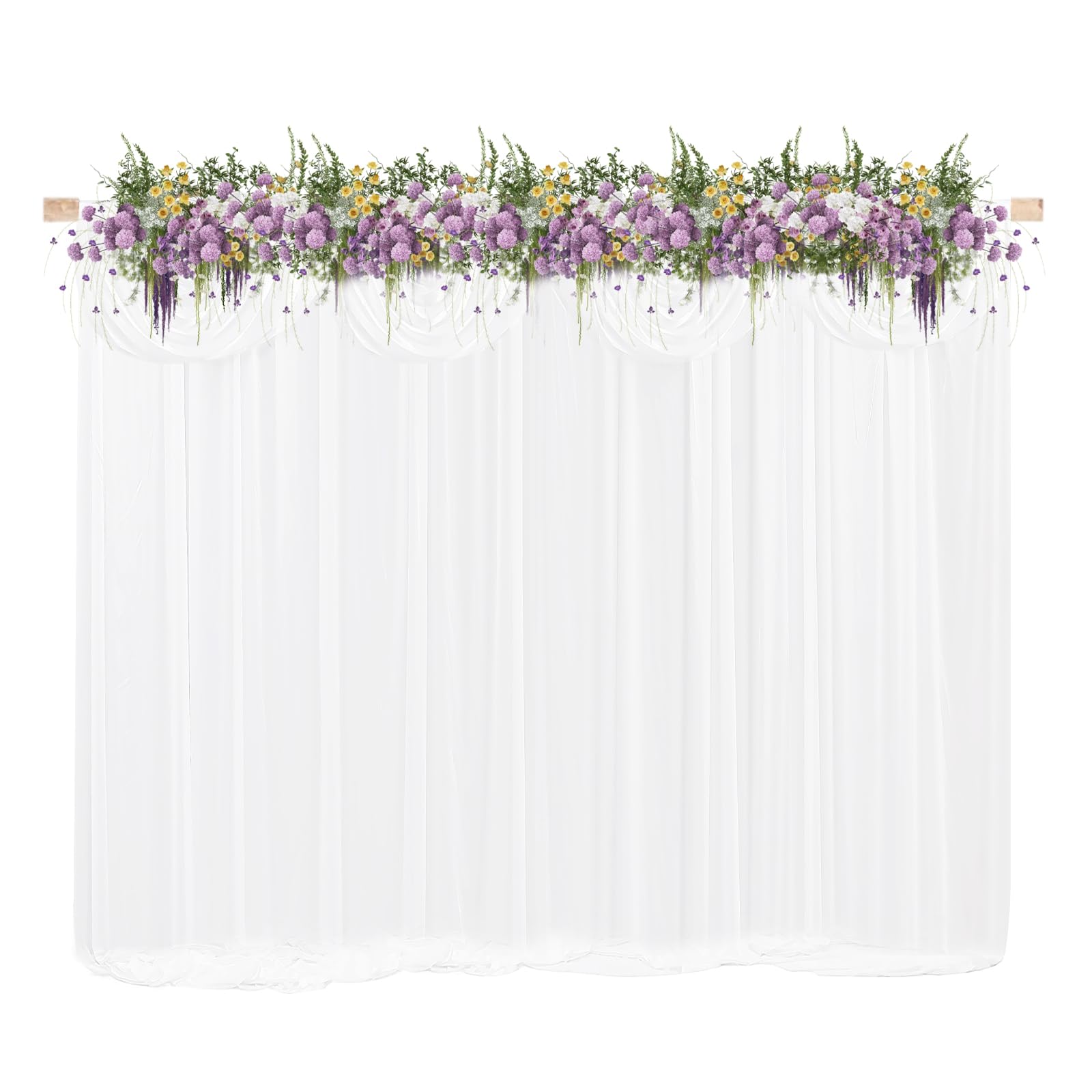 Firanki ślubne białe 3 m x 3 m, dekoracja ścienna, tło fotograficzne, tło 68DD, lodowy jedwab, zasłona na imprezę, tło fotograficzne, wesele, zdejmowana, dekoracyjna zasłona do salonu