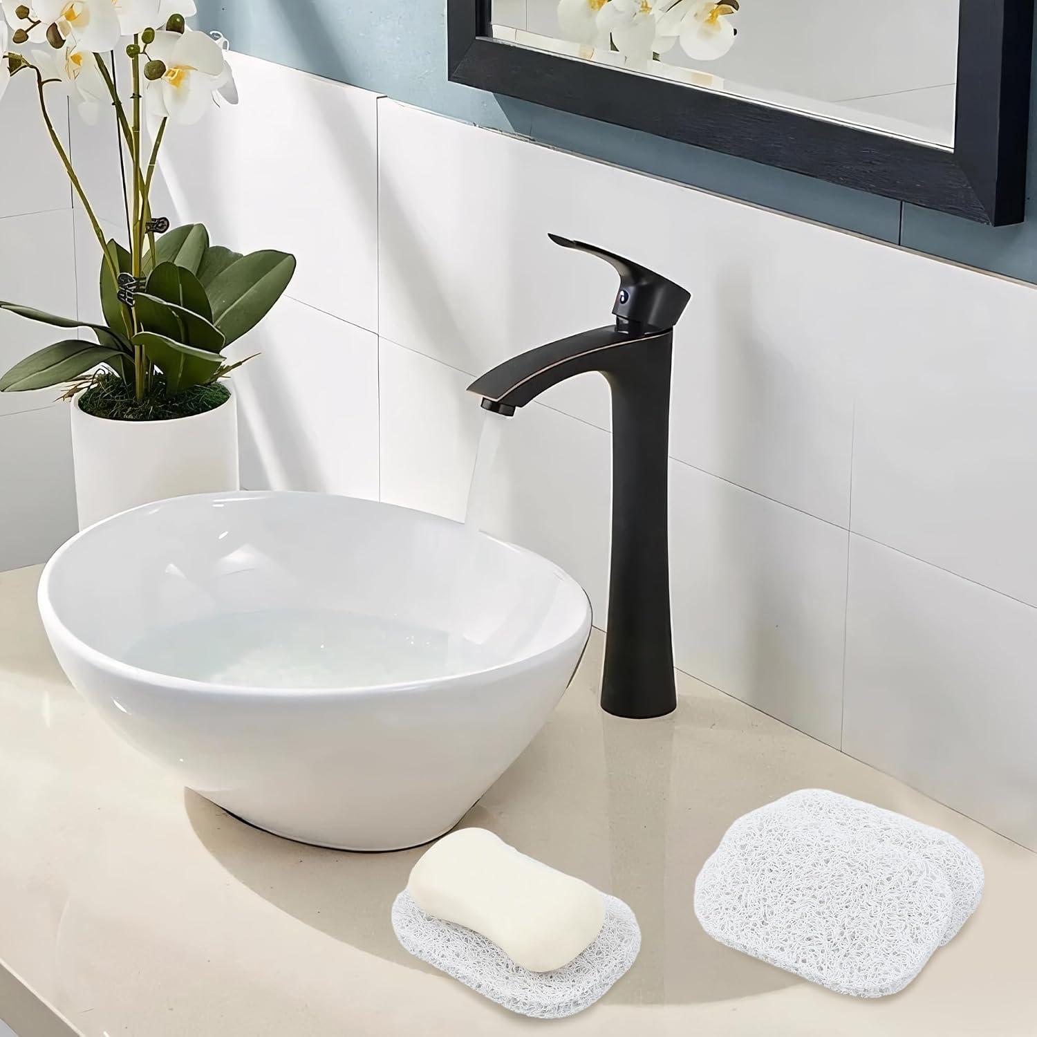 4PCS White Soap Holder Pad BPA-Free Savers Pads for Soap Dish,Easy to Clean Soap Lifting Pads Suitable for Shower Kitchen Bathroom Bathroom Travel Hotel Cleaning Products