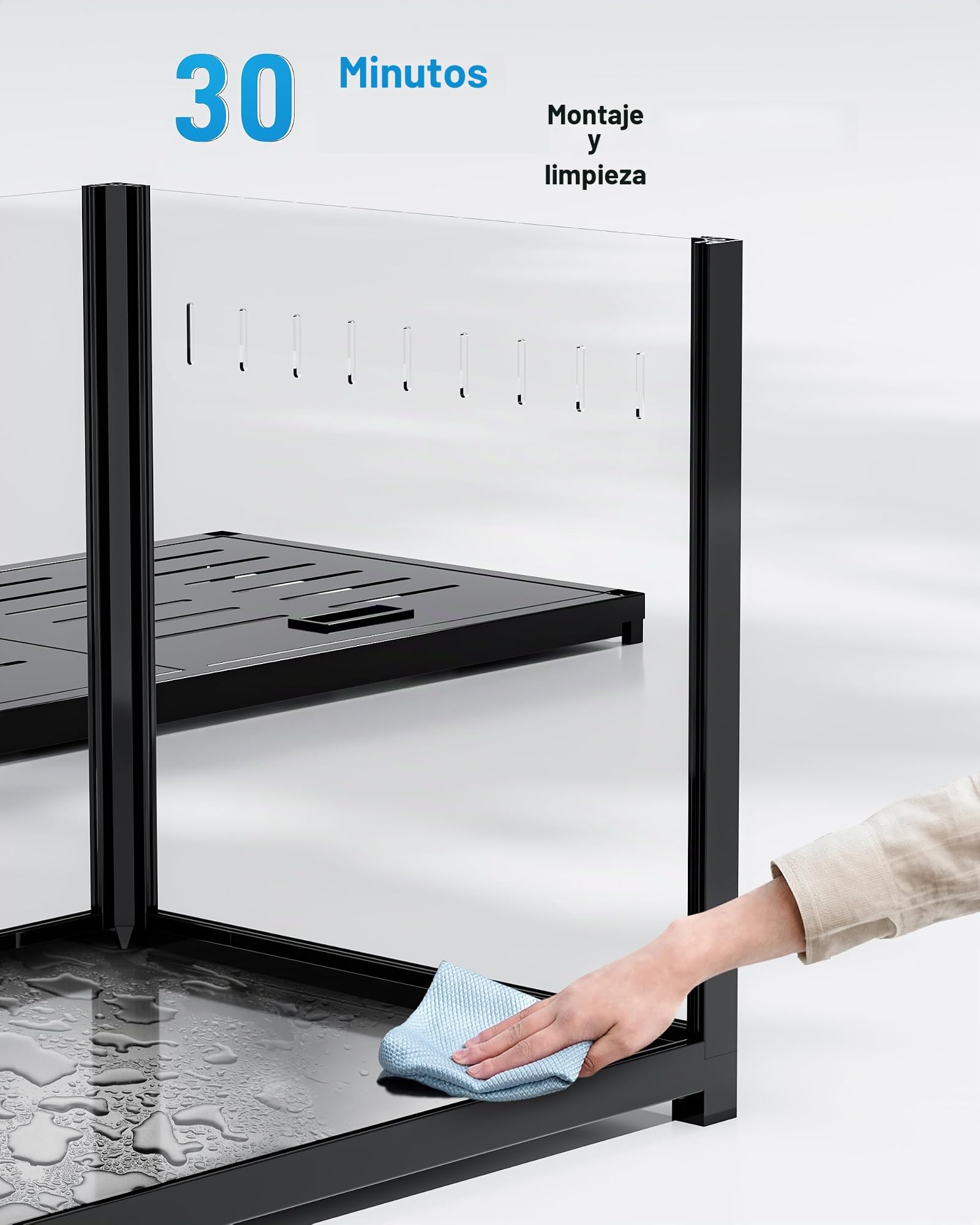 BUCATSTATE Jaula para Hámster 3.0: Metal Espaciosa Hábitat para Animales Pequeños Apilable con Acceso Superior, Fácil Montaje para Hámster Sirio Enano, Ratones 100L x 50W x 52H CM (Negro)