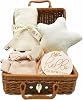 7-Piece New Baby Gifts, Baby Boy Girl Persent, Baby Shower New Mum Gifts, 8 in 1 Set - with Blanket, Babys Hairband, Babys Brush, Socks, Milestone Card (Beige)