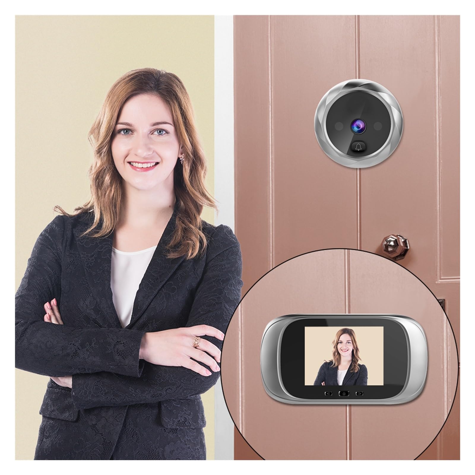 Digitaler Türspion Guckloch Türkamera Türklingel 7.1 cm Nacht