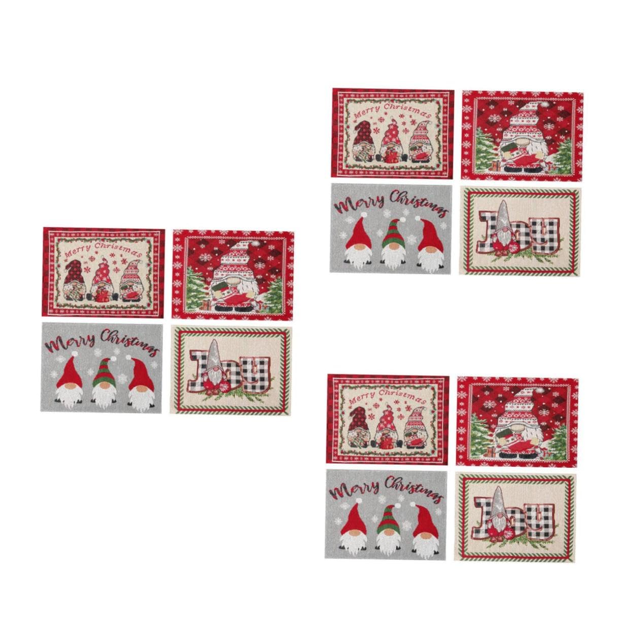Set de table de noel decoration table noel nappe de table et napperon de polyester Amosfun