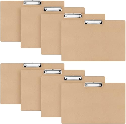 Portapapeles de madera de 11 x 17 pulgadas con clip de perfil bajo, portapapeles de paisaje, portapapeles horizontal, libro de contabilidad marrón