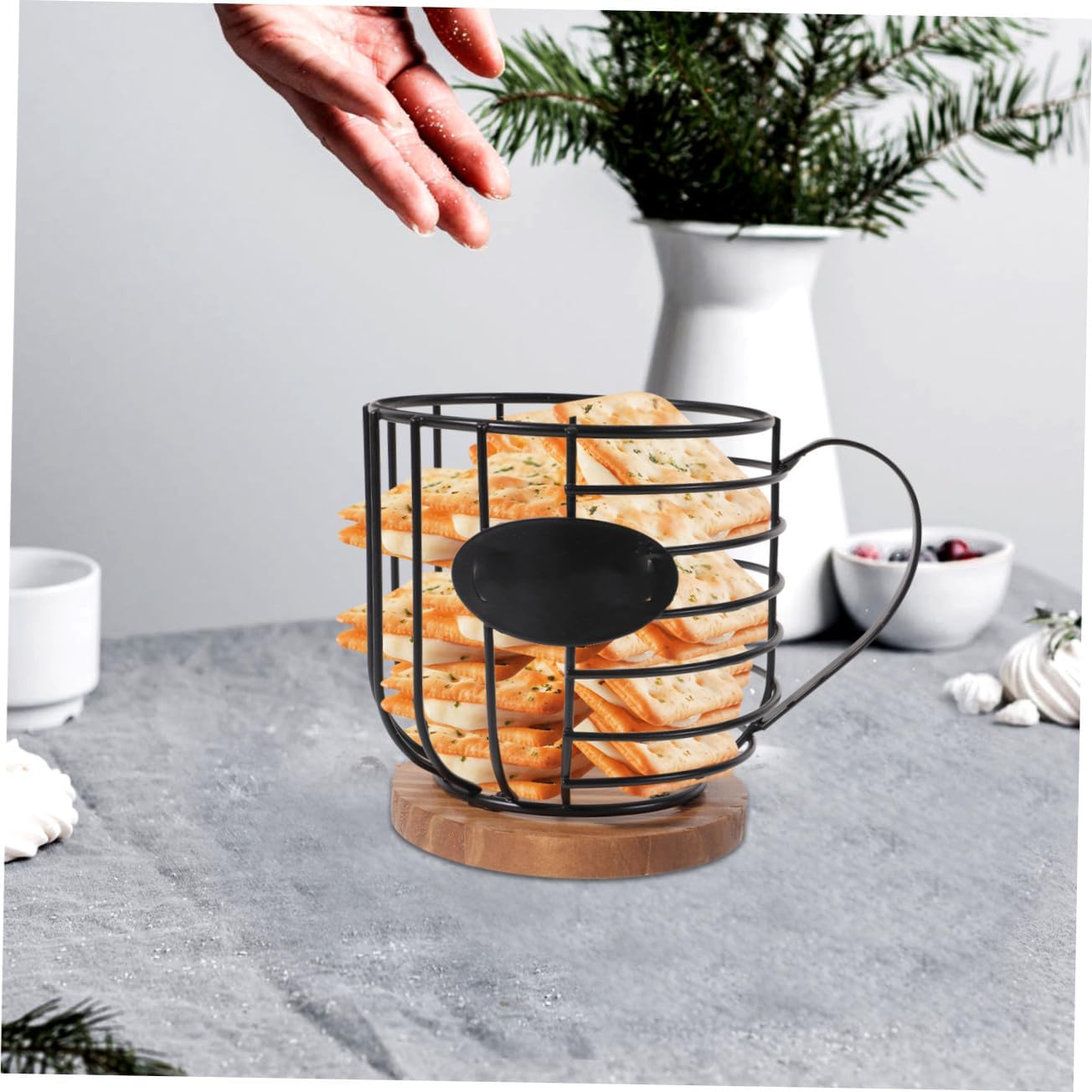 SHOWERORO Desktop Coffee Organizer Convenient Metal Storage Basket for Coffee Capsules Elegant Cup-shaped Design for Kitchen Office Easy Access Holder