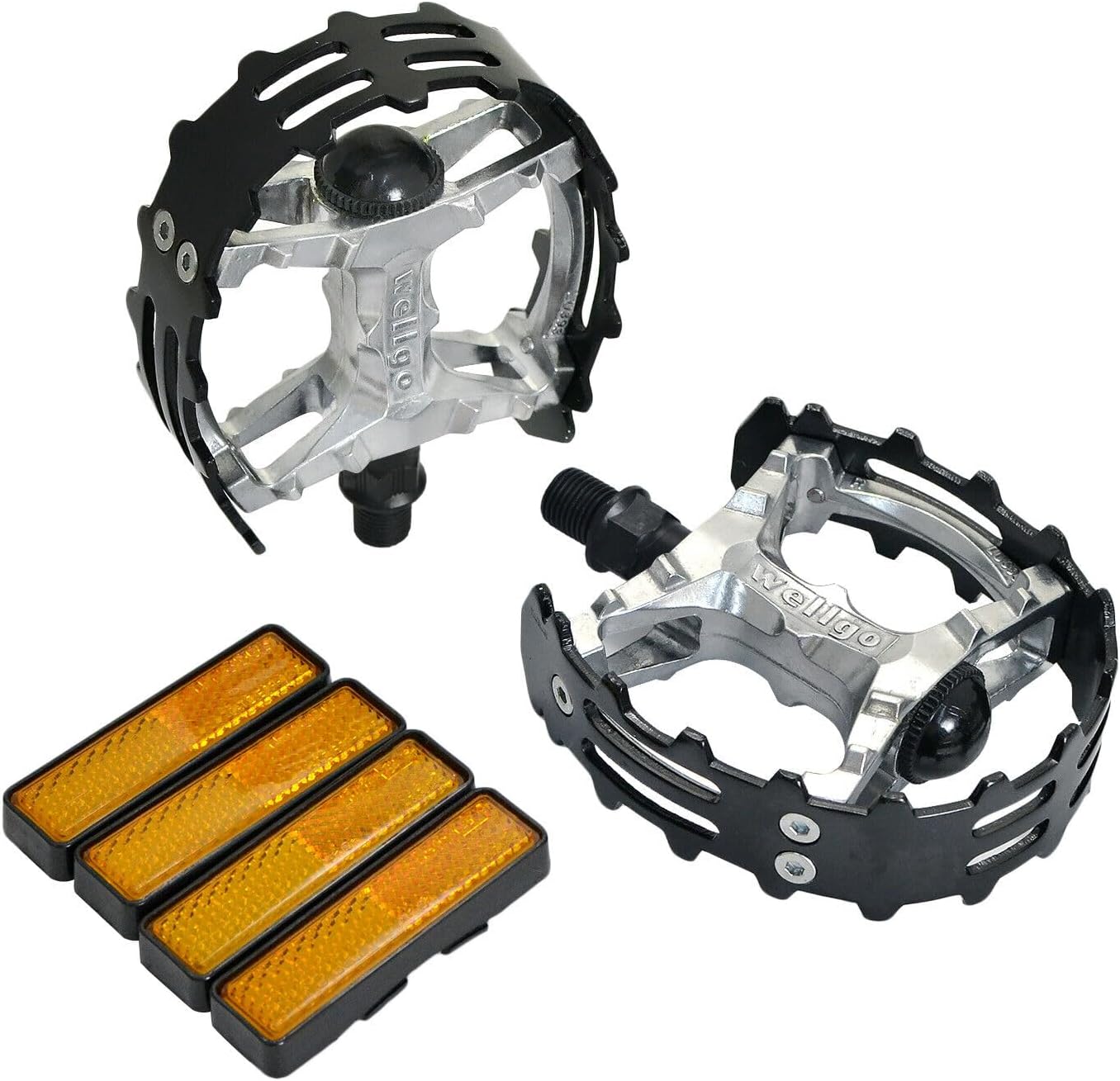 Wellgo Old School BMX MTB XC-II Bear Trap 1/2" Bicycle Pedals, Black, WE2971