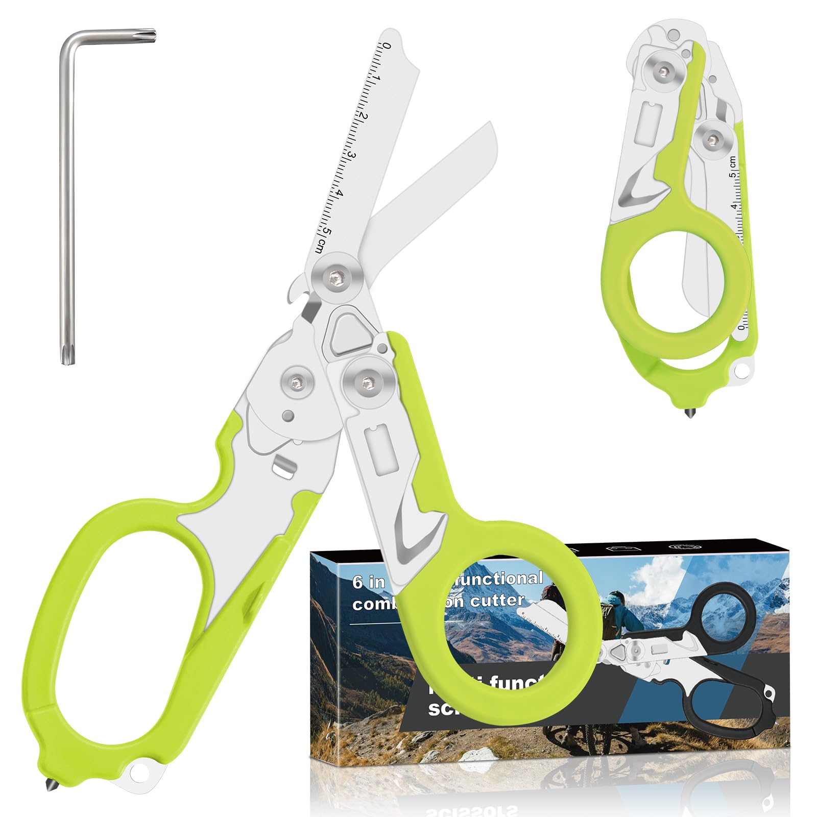 6-in-1 Heavy-Duty Emergency trauma shears (Green)