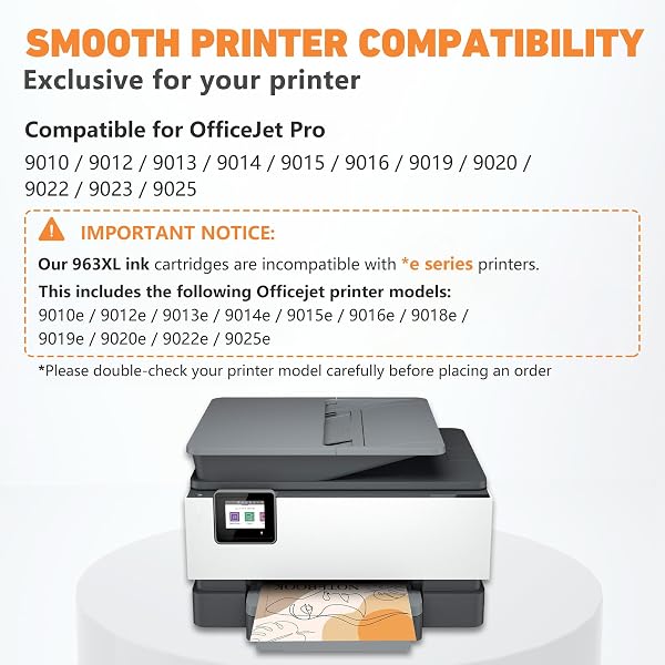 Cartouches d'encre 963 XL compatibles avec HP 963XL pour HP Officejet Pro 9010 9012 9013 9014 9015 9016 9020 9022 9023 9025 Lot de Cartouches d'encre compatibles avec HP 963 XL Lot de 4 - 2