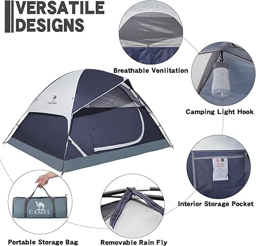 Miniatura 3 de CAMEL CROWN 46 Person Tent Waterproof Lightweight Portable Backpacking Tent for Outdoor Camping Hiking