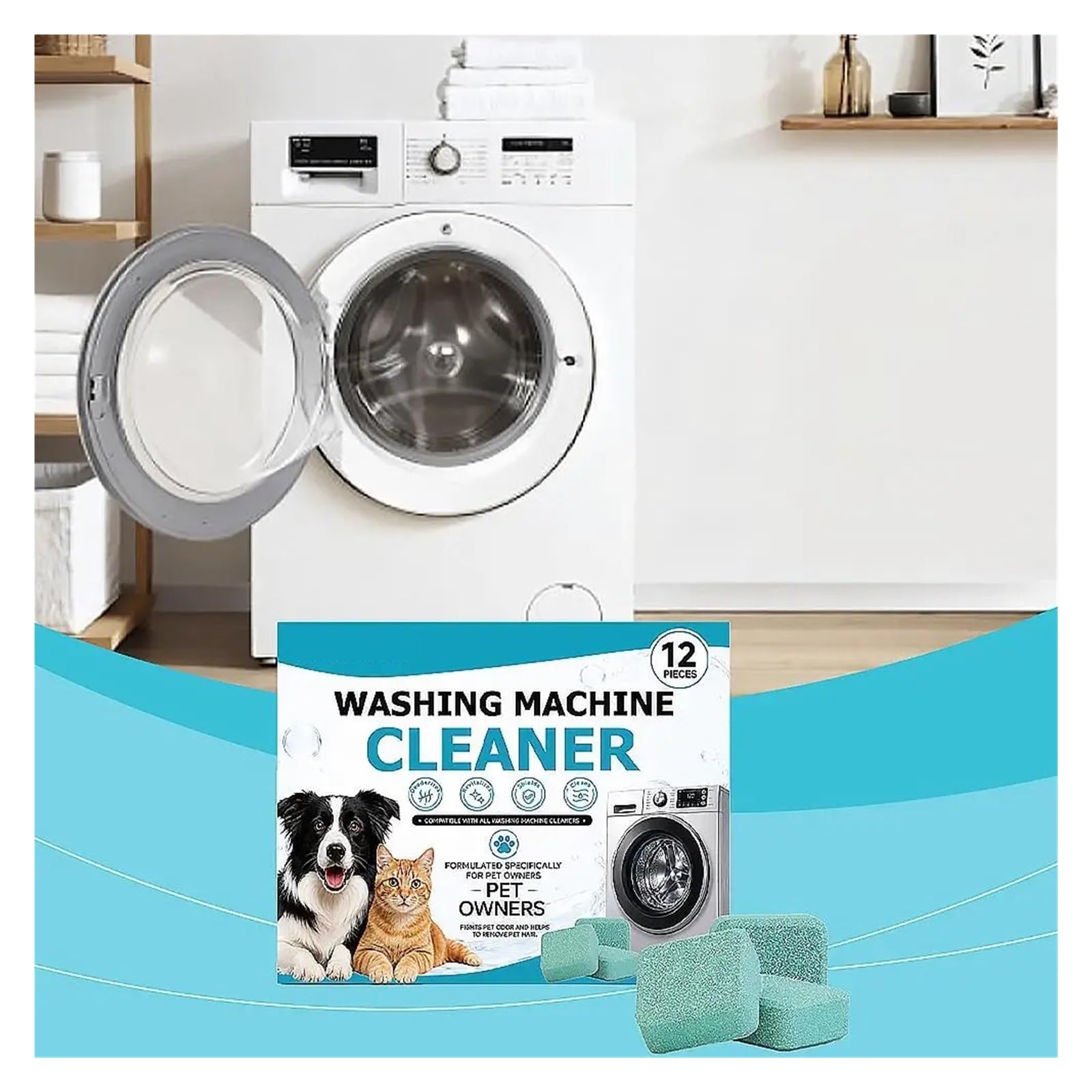washing machine cleaner tablets Waschmaschinenreiniger-Tabletten gegen Tierhaargeruch(2pcs)