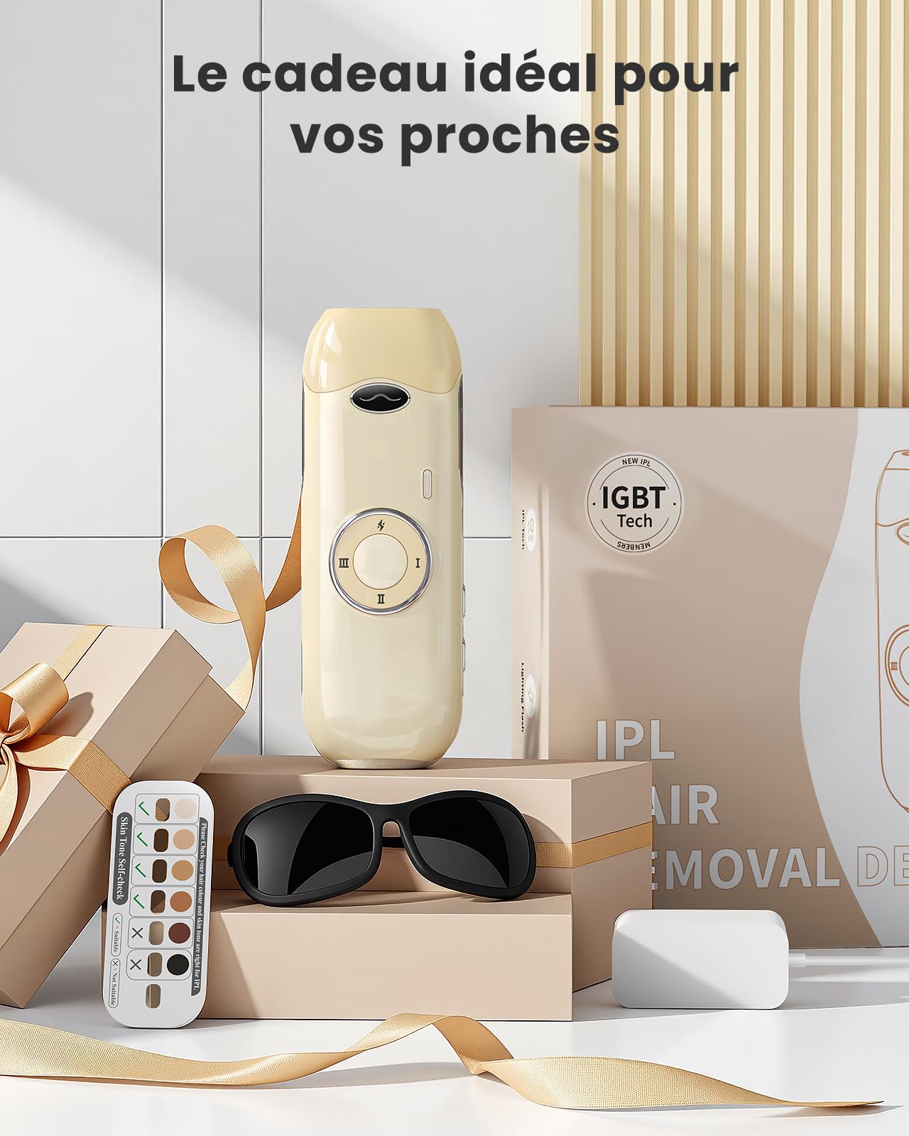 Haarlosy Épilateur Lumière Pulsée, 22J Épilateur Laser Définitif pour le Visage/Aisselles/Maillot, Appareil IPL Laser Hair Removal Épilation, Salon à Domicile