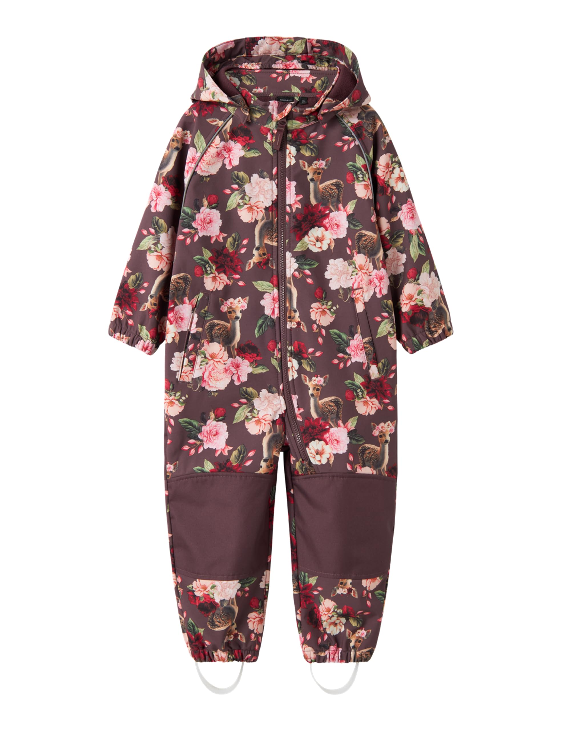 NAME IT Dziewczęcy kombinezon przeciwdeszczowy Nmfalfa08 Softshell Suit Aop1 Fo Noos, fioletowy, 80, liliowy, 80