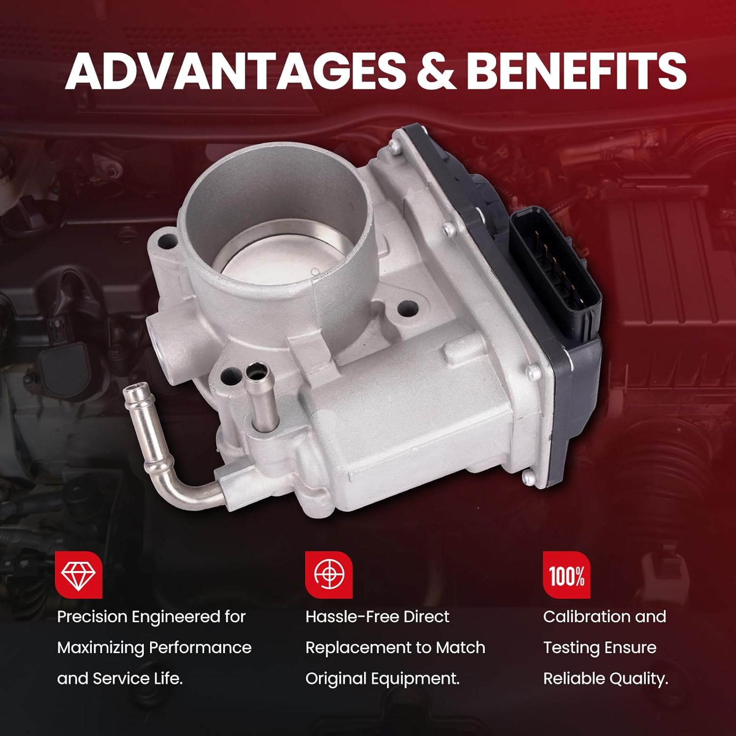 MOCA S20433 Throttle Body Assembly Replace For Nissan 2014-2016 Note 1.6L, 2012-2019 Versa 1.6L, 2014-2019 Versa Note 1.6L