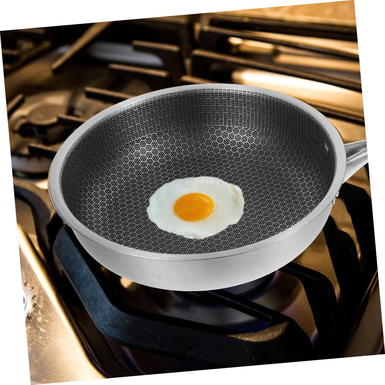 BESTOYARD Padella in Acciaio Inox per Frittata Padella Antiaderente con Motivo Nido d Ape per Colazione all Aperto Casseruola per Uova Fritte Compatibile con Tutti i Fornelli