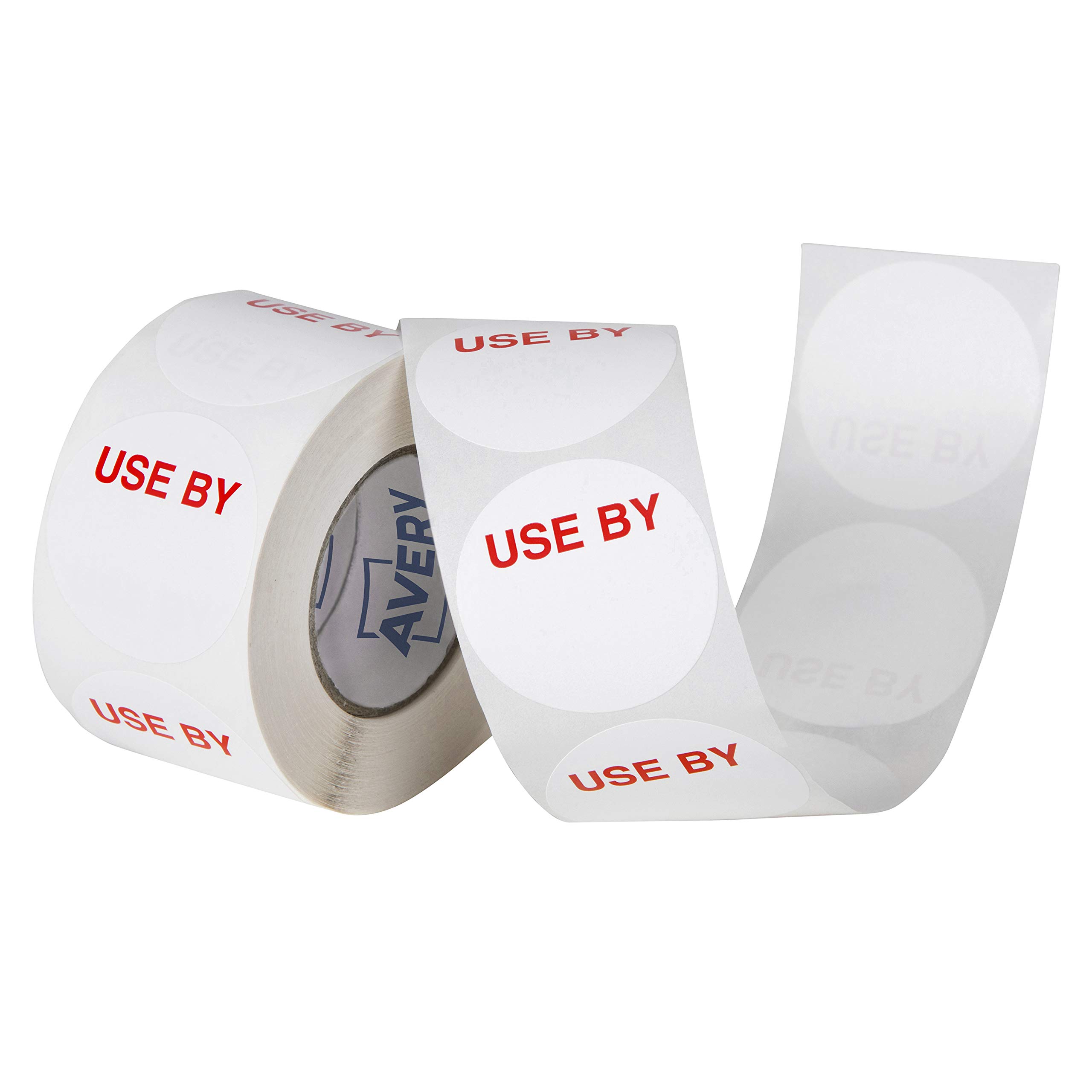 Avery 937344 Lot de 500 étiquettes repositionnables pour usage alimentaire Blanc Rouge