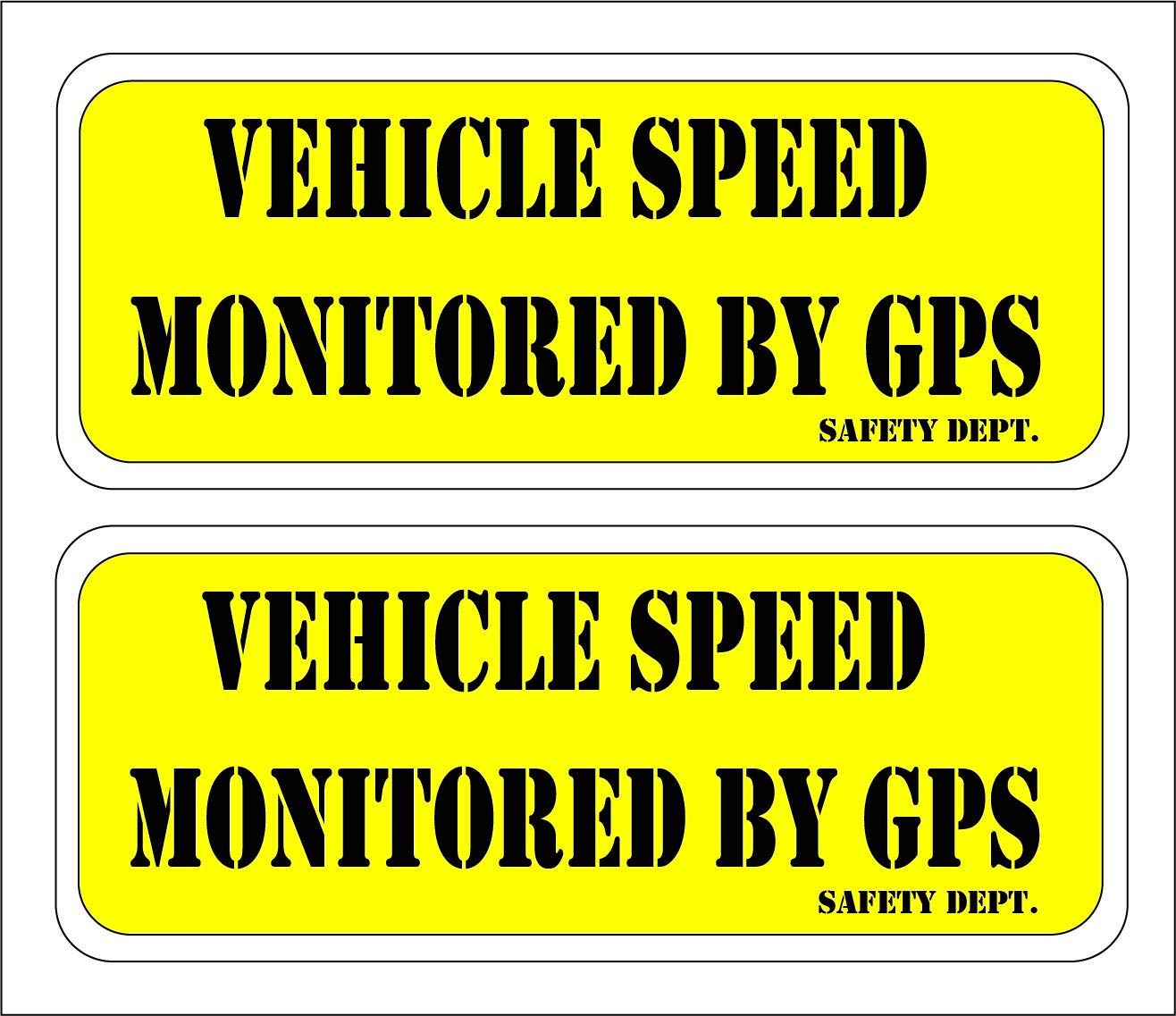 (2) Vehicle Speed Monitored by GPS Sticker Decal 3.5x8" p186 (2) Stickers
