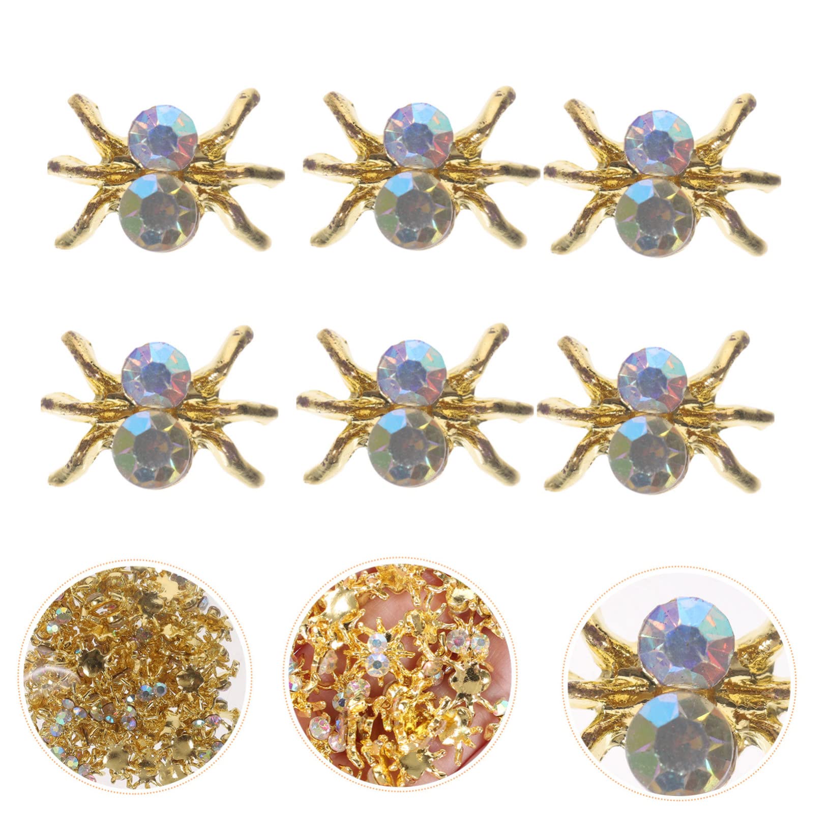 Healvian 200pièces Charms De Décoration De Nail Art Accessoires Pour Manucure Spider Pour Halloween Et Autres Événements