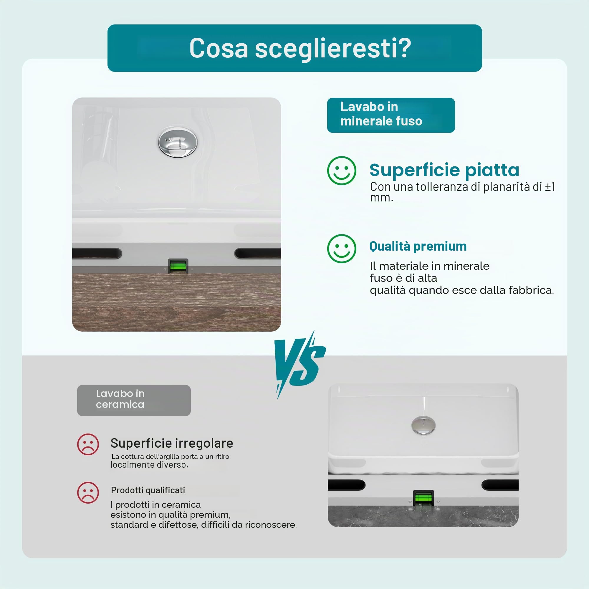 Mai & Mai Lavabo da Appoggio 59.8X36X14cm, Lavandino Bagno Ovale Colossum809 Lavabo da Marmo Fuso, Bianco Opaco