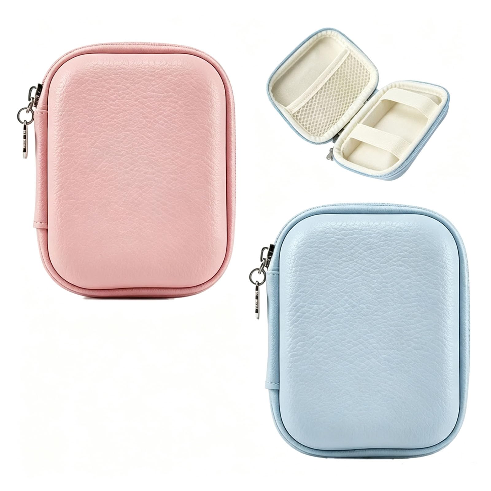 2Pcs Compact Camera Bags, Digital Camera Case for Travel Photography and Family Outings, Waterproof Camera Bag for Outdoor Activities, Small Camera Bag for Daily Commute, Blue and Pink-image-22