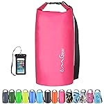 OMGear Waterproof Dry Bag Backpack Waterproof Phone Pouch 40L/30L/20L/10L/5L Floating Dry Sack For Kayaking Boating Sailing Canoeing Rafting Hiking Camping Outdoors Activities (Pink2, 10L)