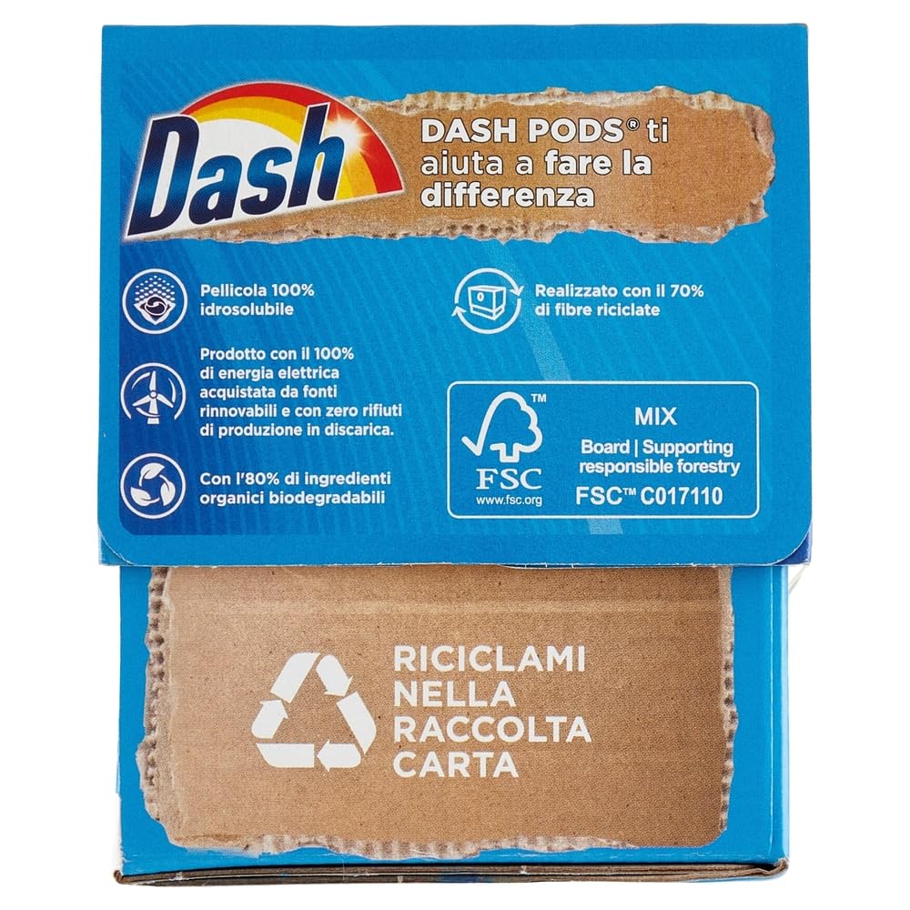 8x Dash Pods Classico Waschmaschine Waschmittel in Kapseln, 31 Waschgänge - Garantieren Einwandfreie Sauberkeit Gegen Flecken + Beni Culinari Kostenloser Schlüsselanhänger