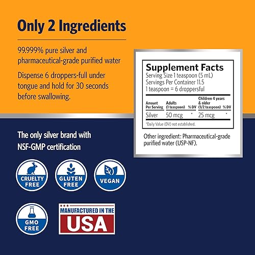 Miniatura 30 de Sovereign Silver Bio-activo plata hidrosol para apoyo inmunológico – 10 ppm, 48CS10, 16 onza, Plateado, 1, 1