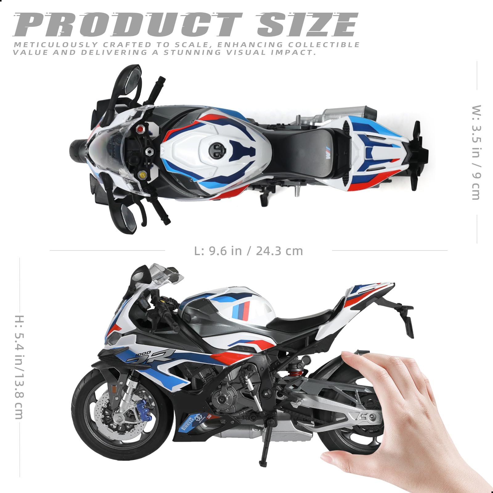 Amazon.com: Risopen 1:9 Motorcycle Model for BMW M1000RR Metal Die