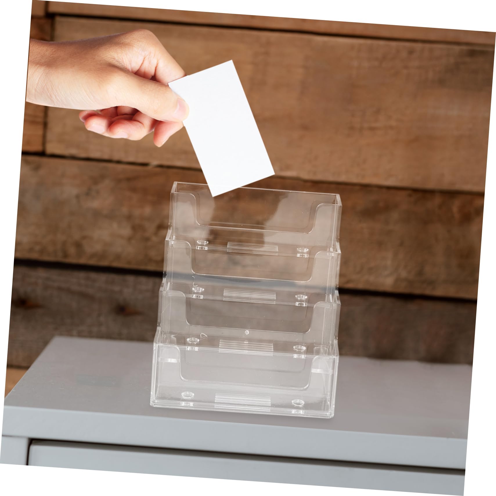 Operitacx 5stücke Business Cards Storage Box Transparente Tisch-visitenkartenhalter Mit Stabiler Organizer Für Büro Hotel Und Events Zur Aufbewahrung Von Geschäftskarten Und Karten