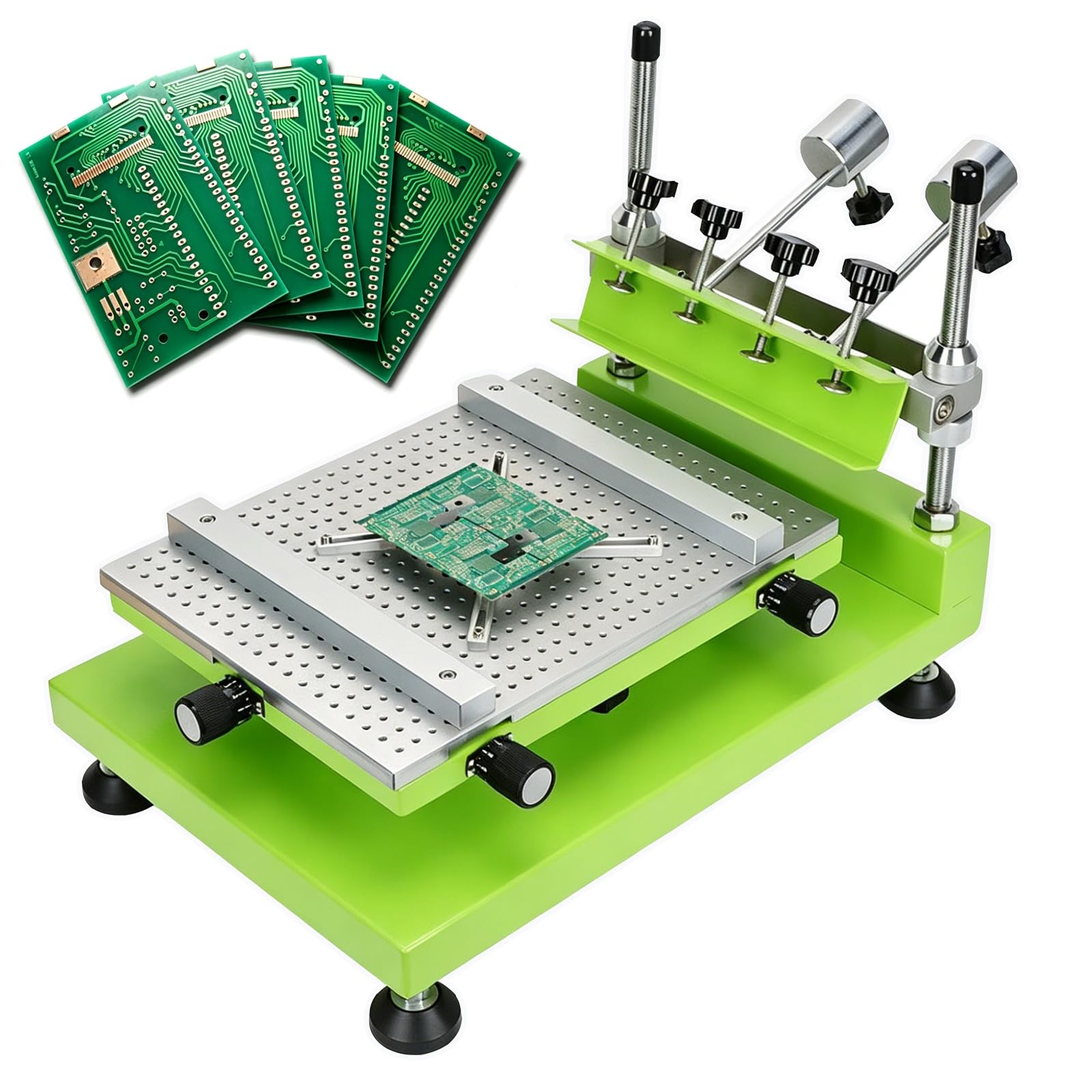 Impresora manual de pasta de soldadura de PCB, impresora de plantillas ajustable al calor de alta precisión para montaje SMT, producción electrónica industrial