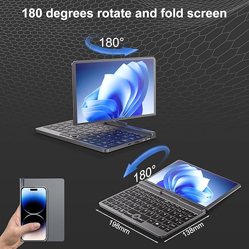 Miniatura 3 de Mini computadora portátil de metal con pantalla táctil de 8 pulgadas, computadora portátil Intel de 12 generación CPU Alder Lake-N N100 Windows 11