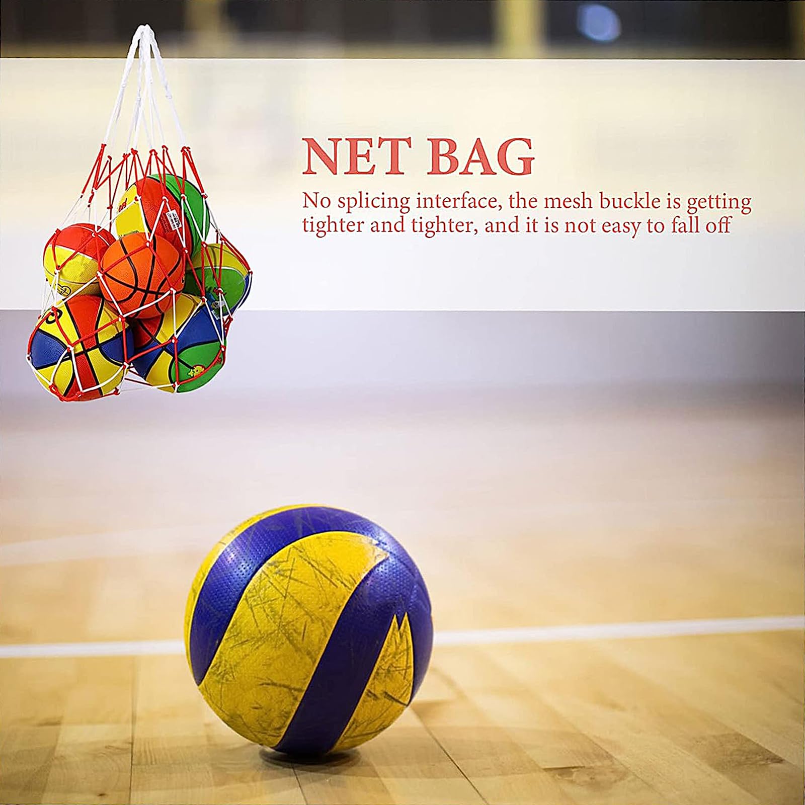 Bolso de Baloncesto 3PCS Bolsas Redes Almacenamiento con Cordón Malla Múltiples Bolas