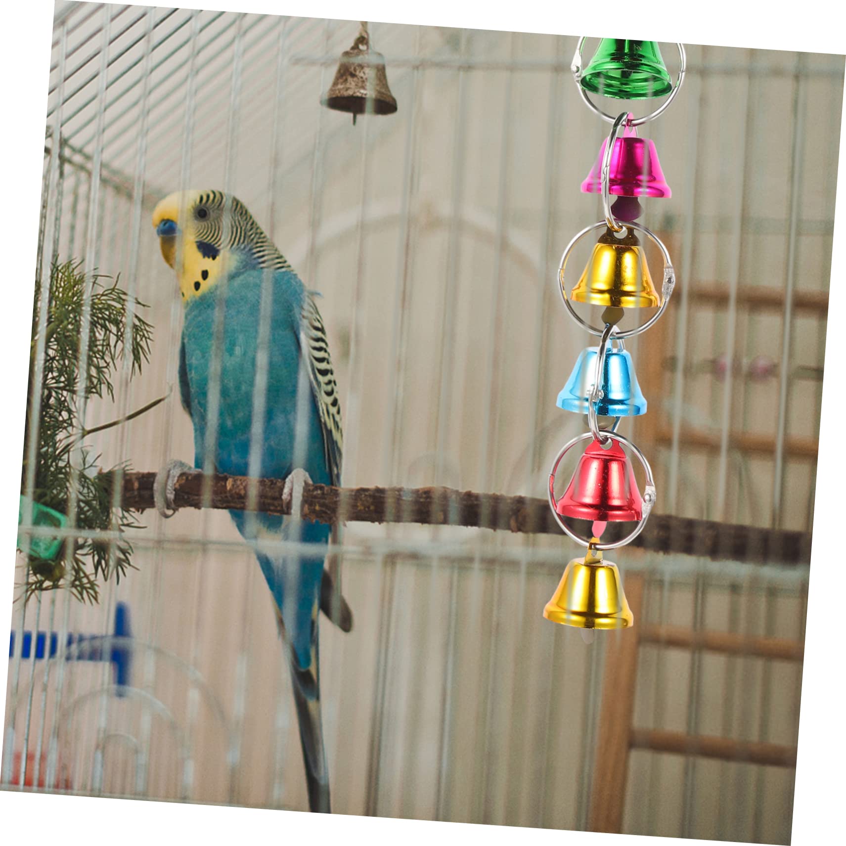 Yardwe 12piezas Campanas para Aves Juguetes Colgantes para Periquitos y Diversión para Decoración De Jaula y Juguetes De Masticar