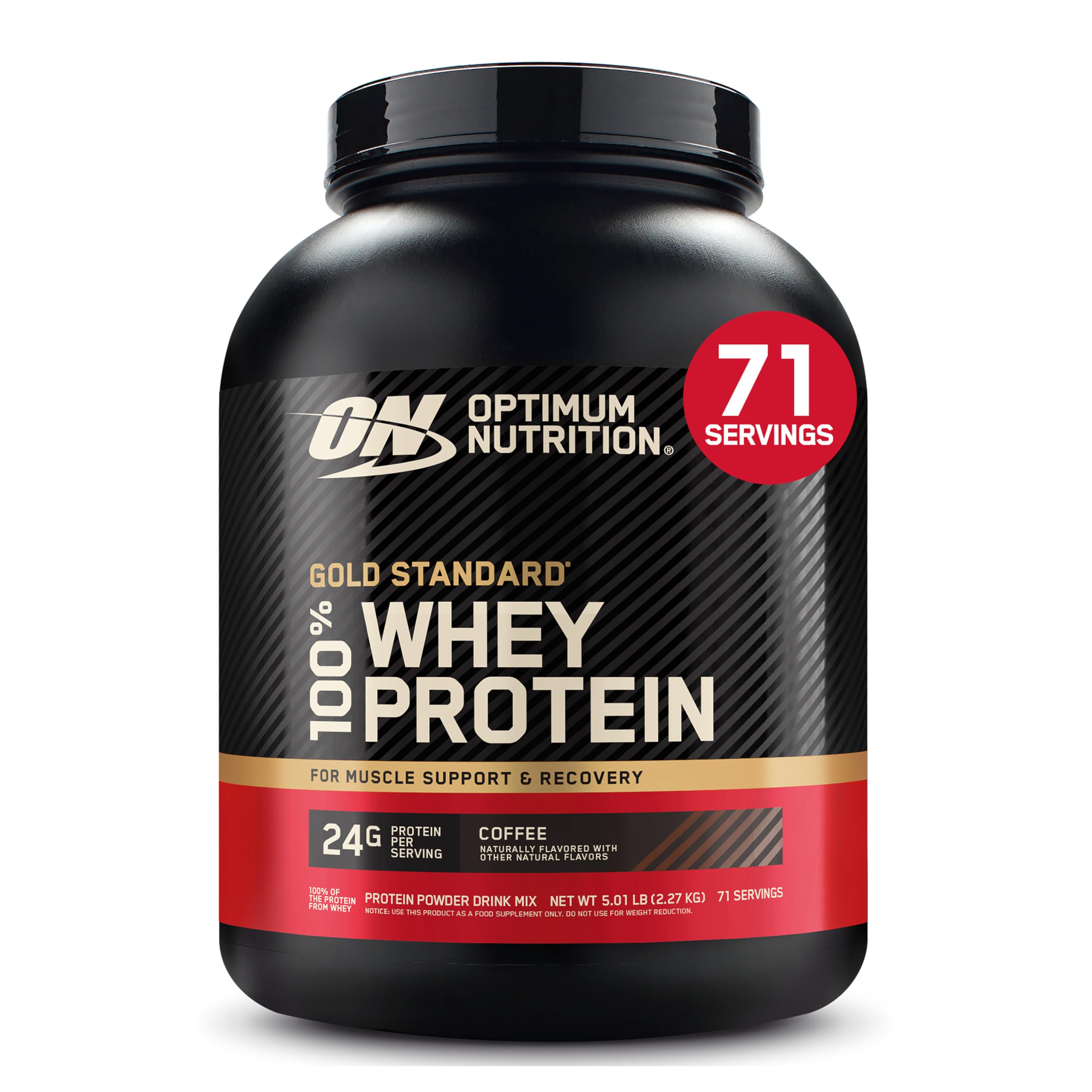Optimum Nutrition Gold Standard Whey Protein Powder, Coffee, 5 LB